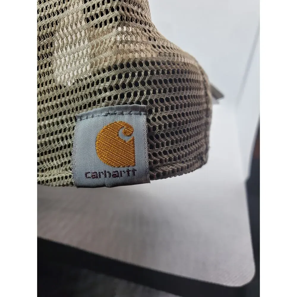 Carhartt Canvas Baseball Cap Beige Khaki Mens Hat One Size Adjustable Strapback
